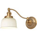 Soho 13 inch 100.00 watt Satin Brass & Ivory Swing Arm Wall Sconce Wall Light in Satin Brass and Ivory